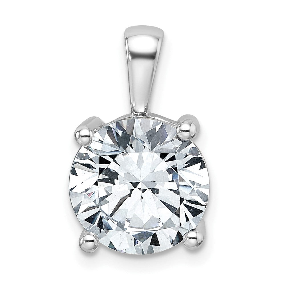 14K Weißgold Anhänger mit 5 ct. Labor gezüchteten Diamanten, rund, VS/SI+, G+, vierzackige Fassung