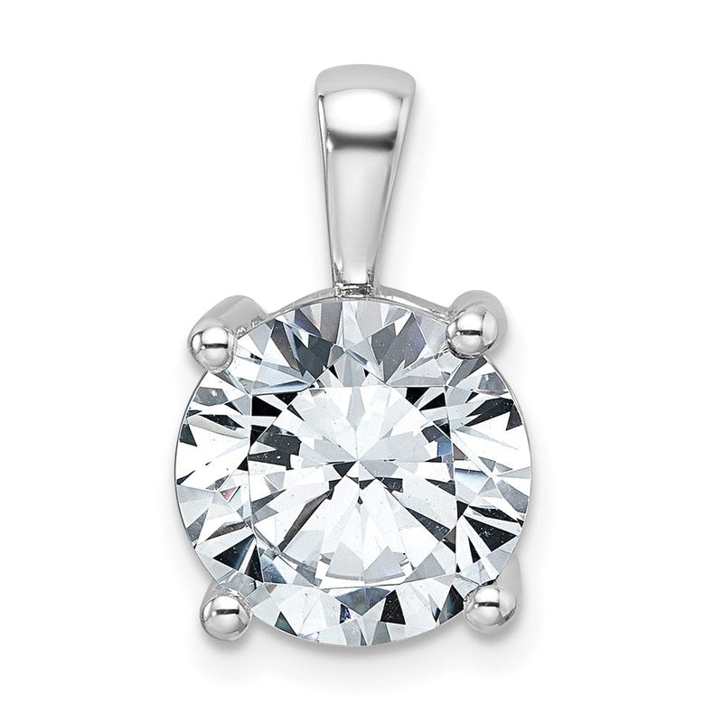 14K Weißgold Anhänger mit 5 ct. Labor gezüchteten Diamanten, rund, VS/SI+, G+, vierzackige Fassung