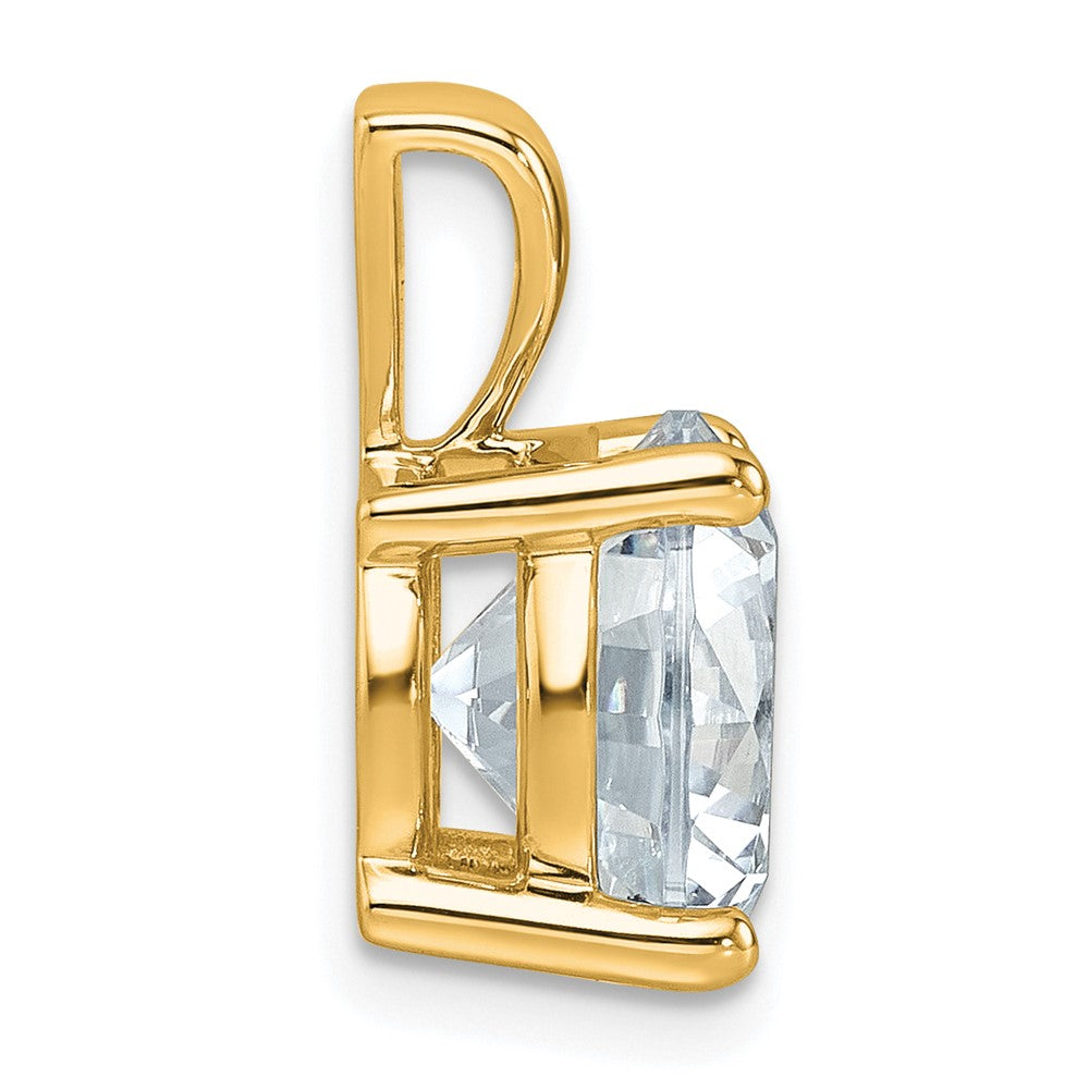 14K Gelbgold 5 ct. zertifizierter im Labor gezüchteter Diamant VS/SI+ G+ rund kompletter Anhänger mit Vierkrappenfassung