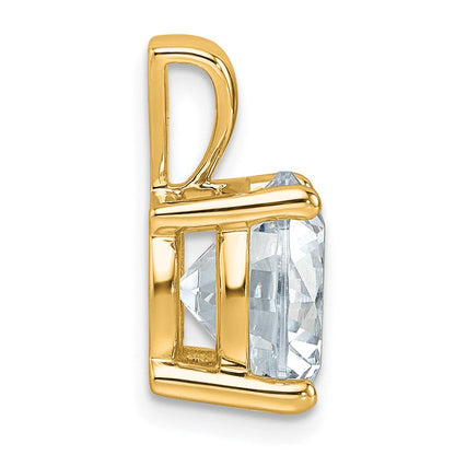 14K Gelbgold 5 ct. zertifizierter im Labor gezüchteter Diamant VS/SI+ G+ rund kompletter Anhänger mit Vierkrappenfassung