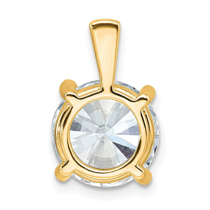 14K Gelbgold 5 ct. zertifizierter im Labor gezüchteter Diamant VS/SI+ G+ rund kompletter Anhänger mit Vierkrappenfassung