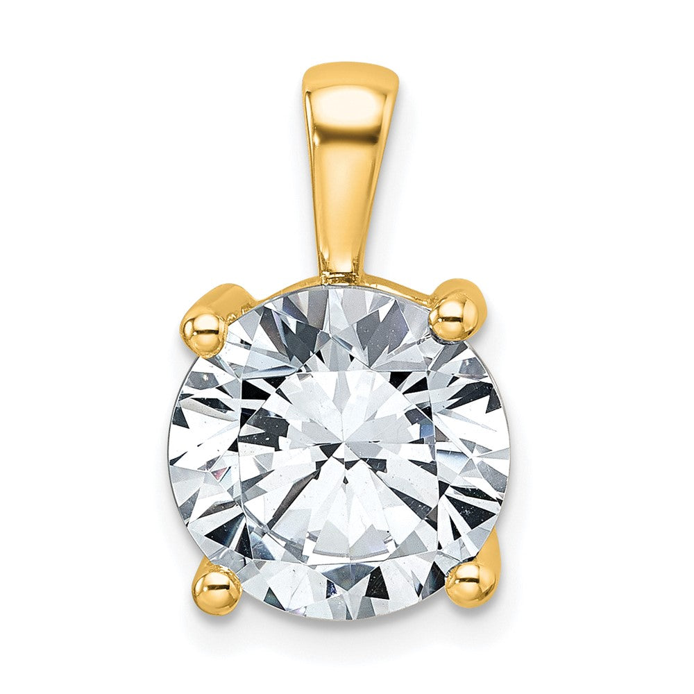 14K Gelbgold 5 ct. zertifizierter im Labor gezüchteter Diamant VS/SI+ G+ rund kompletter Anhänger mit Vierkrappenfassung