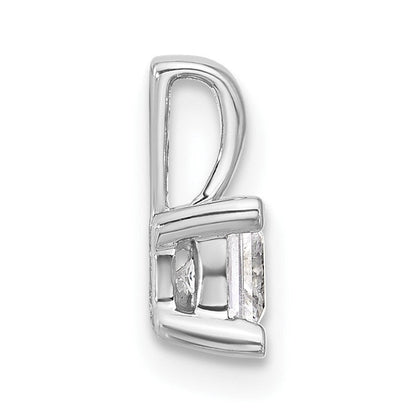 14K Weißgold Anhänger mit 0,5 ct. im Labor gezüchteten Diamanten VS/SI+ G+, Prinzess-Schliff, Vierzack-Fassung
