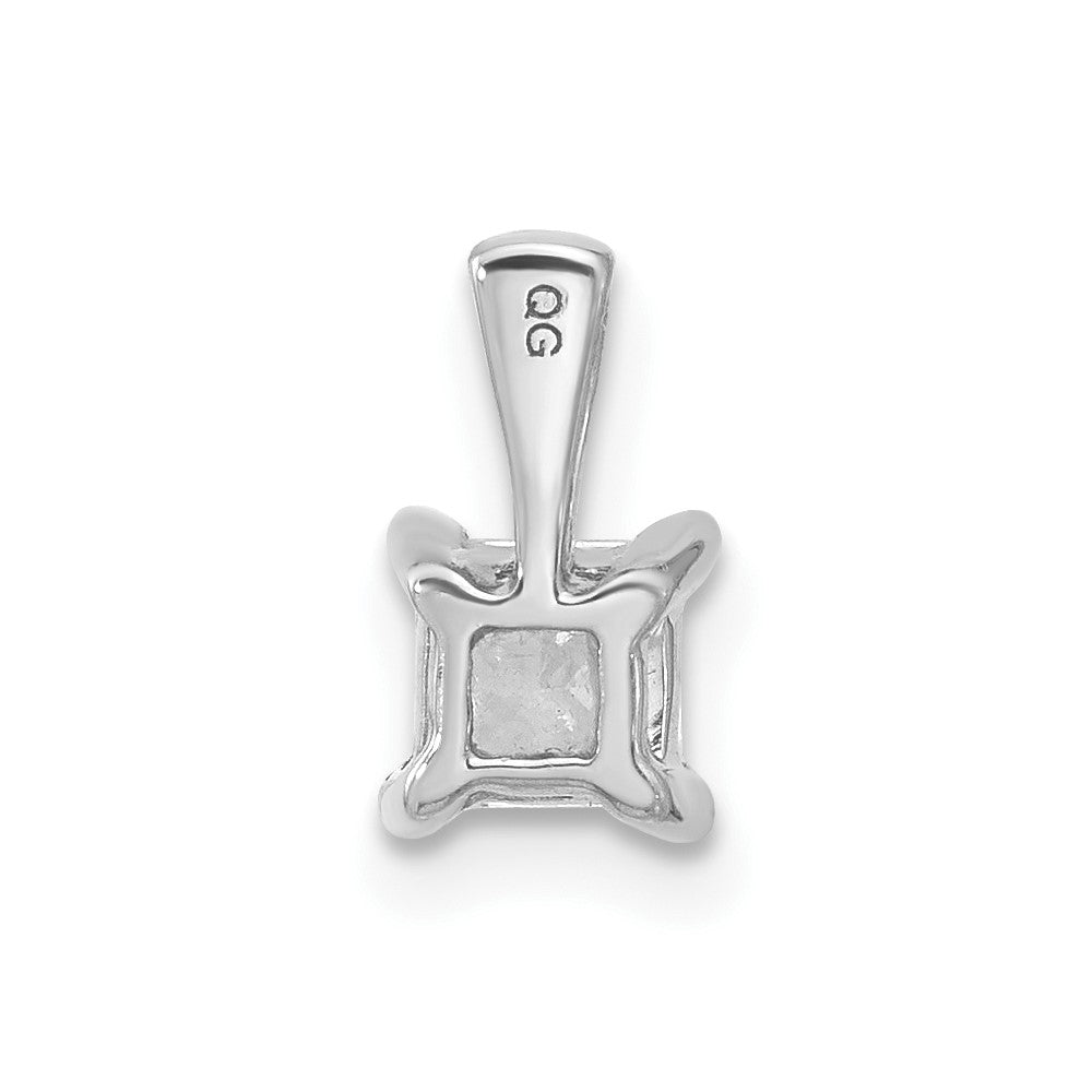 14K Weißgold Anhänger mit 0,5 ct. zertifiziertem, im Labor gezüchtetem Diamant VS/SI+ G+ im Princess-Schliff mit Vierzacken-Fassung
