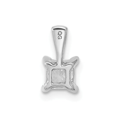 14K Weißgold Anhänger mit 0,5 ct. zertifiziertem, im Labor gezüchtetem Diamant VS/SI+ G+ im Princess-Schliff mit Vierzacken-Fassung