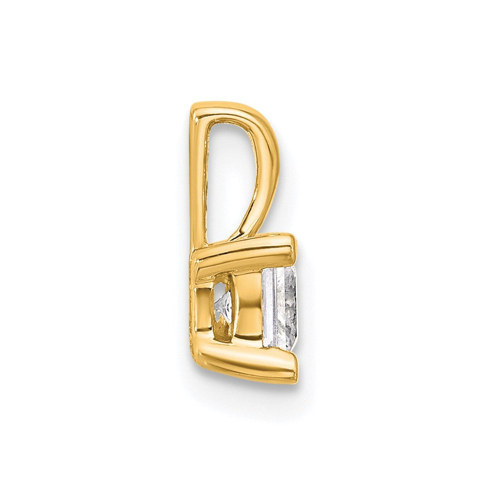 14 Karat Gelbgold 0,5 ct. zertifizierter, im Labor gezüchteter Diamant VS/SI+ G+ Princess-Schliff Anhänger mit Vierzackenfassung