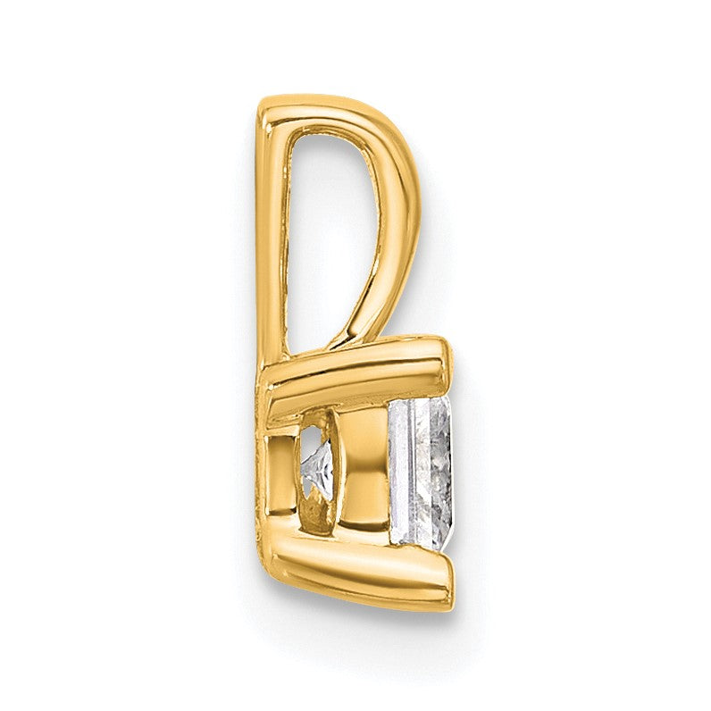14K Gelbgold 0,5 ct. Laborgezüchteter Diamant VS/SI+ G+ Princess-Schliff Vierkrallen-Anhänger