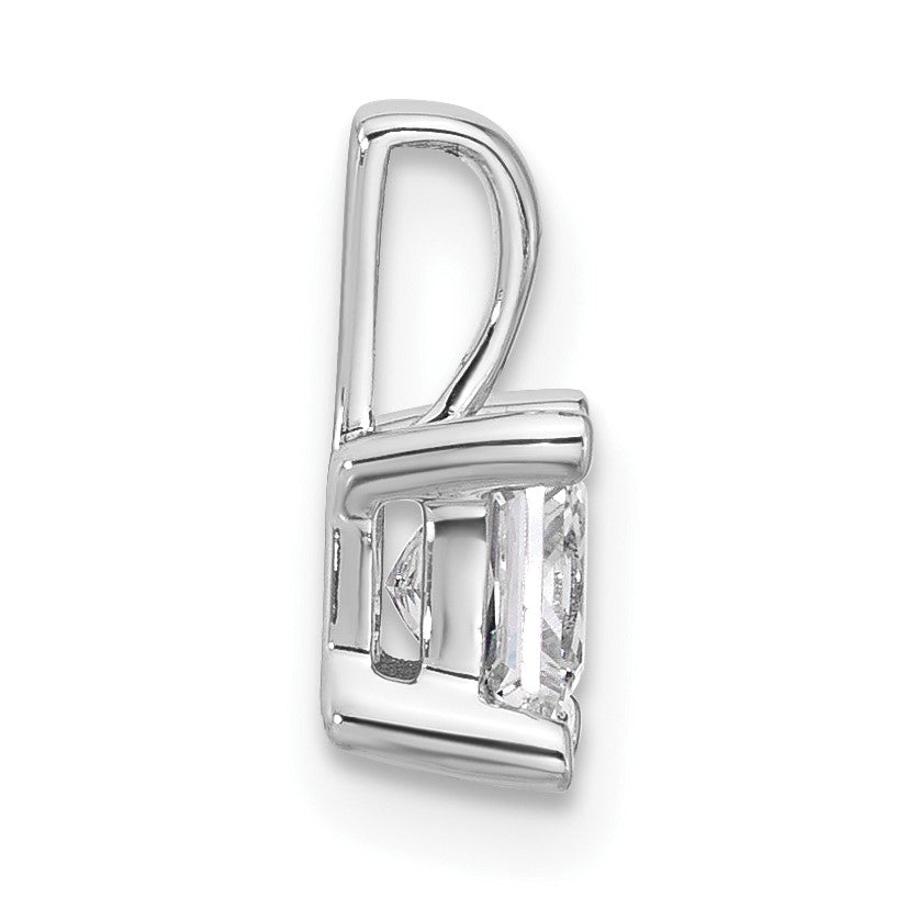 14K Weißgold Anhänger mit 0,75 ct. Labor Gezüchteten Diamanten VS/SI+ G+, Princess-Schliff, Vierkrappenfassung