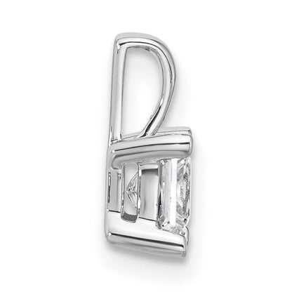 14K Weißgold Anhänger mit 0,75 ct. Labor Gezüchteten Diamanten VS/SI+ G+, Princess-Schliff, Vierkrappenfassung