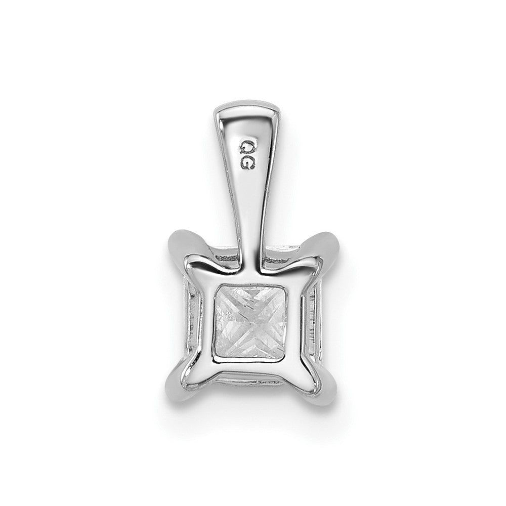 14K Weißgold 0,75 ct. zertifizierter, im Labor gezüchteter Diamant im Princess-Schliff VS/SI+ G+ Komplettanhänger mit Vierkrappenfassung