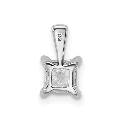14K Weißgold Anhänger mit 0,75 ct. Labor Gezüchteten Diamanten VS/SI+ G+, Princess-Schliff, Vierkrappenfassung