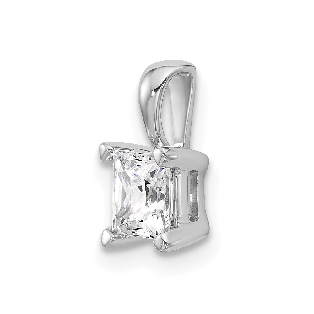 14K Weißgold 0,75 ct. zertifizierter, im Labor gezüchteter Diamant im Princess-Schliff VS/SI+ G+ Komplettanhänger mit Vierkrappenfassung