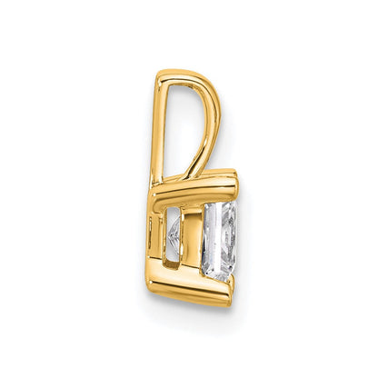 14K Gelbgold 0,75 ct. Zertifizierter im Labor Gezüchteter Diamant VS/SI+ G+ Princess-Schliff Vierkrappen-Anhänger