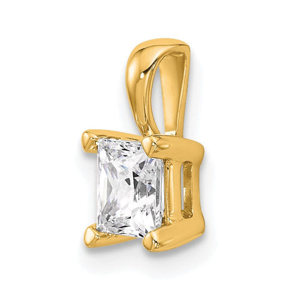 14K Gelbgold 0,75 ct. Zertifizierter im Labor Gezüchteter Diamant VS/SI+ G+ Princess-Schliff Vierkrappen-Anhänger