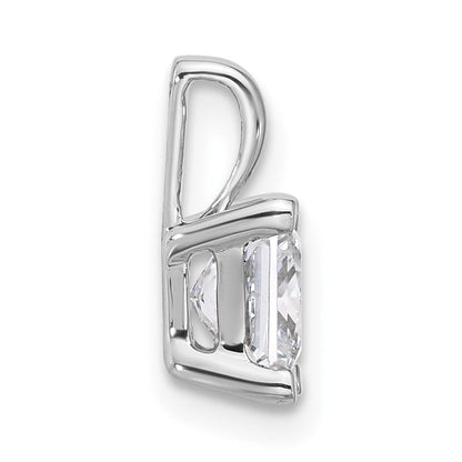14K Weißgold Anhänger mit 1 ct. Labordiamant im Princess-Schliff, VS/SI+ G+, Vierkrappenfassung