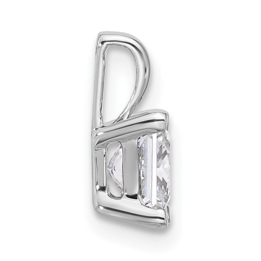 14K Weißgold Anhänger mit 1 ct. zertifiziertem, im Labor gezüchtetem Diamant VS/SI+ G+ im Prinzess-Schliff mit Vierkrappenfassung