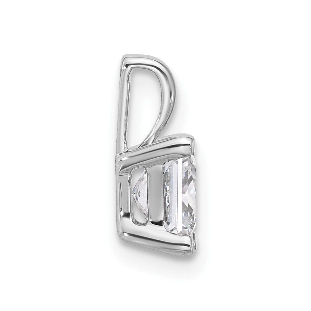 14K Weißgold Anhänger mit 1 ct. zertifiziertem, im Labor gezüchtetem Diamant VS/SI+ G+ im Prinzess-Schliff mit Vierkrappenfassung