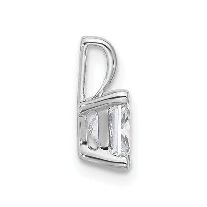 14K Weißgold Anhänger mit 1 ct. zertifiziertem, im Labor gezüchtetem Diamant VS/SI+ G+ im Prinzess-Schliff mit Vierkrappenfassung