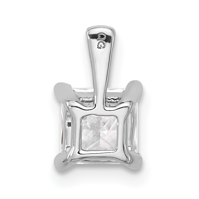 14K Weißgold Anhänger mit 1 ct. zertifiziertem, im Labor gezüchtetem Diamant VS/SI+ G+ im Prinzess-Schliff mit Vierkrappenfassung