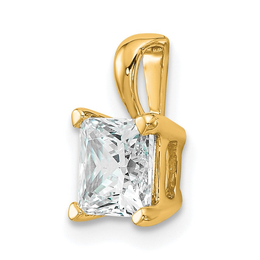 14K Gelbgold 1 ct. Laborgezüchteter Diamant VS/SI+ G+ Princess-Schliff Vierkrappen-Anhänger
