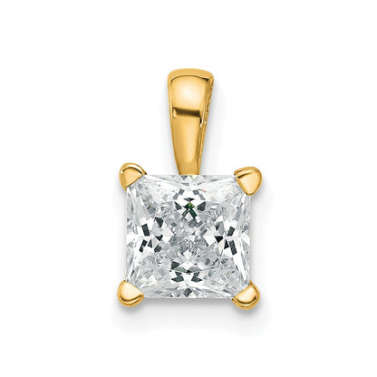 14K Gelbgold 1 ct. Laborgezüchteter Diamant VS/SI+ G+ Princess-Schliff Vierkrappen-Anhänger