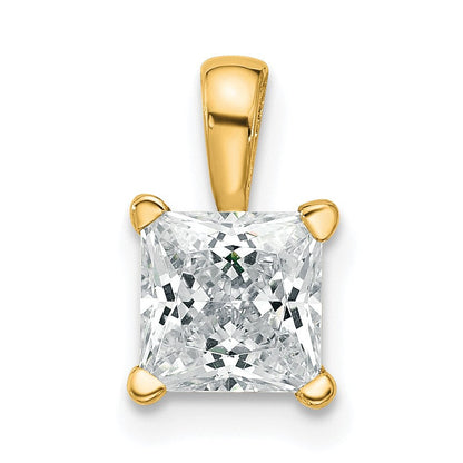 14K Gelbgold 1 ct. Laborgezüchteter Diamant VS/SI+ G+ Princess-Schliff Vierkrappen-Anhänger