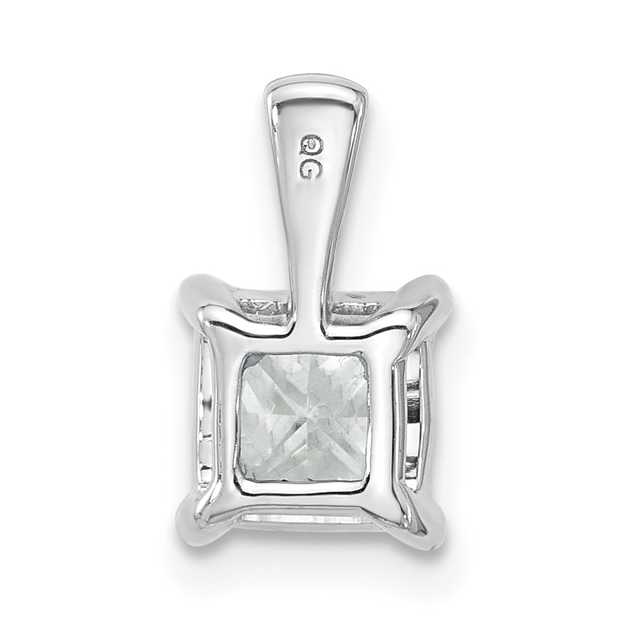 14K Weißgold 1,5 ct. Labor gezüchteter Diamant VS/SI+ G+ Princess-Schliff Anhänger mit Vierkrappenfassung