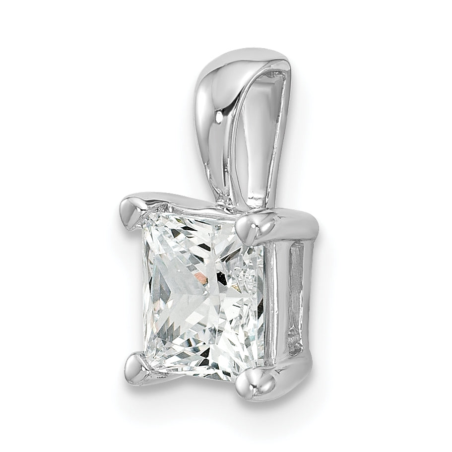 14K Weißgold 1,5 ct. Labor gezüchteter Diamant VS/SI+ G+ Princess-Schliff Anhänger mit Vierkrappenfassung