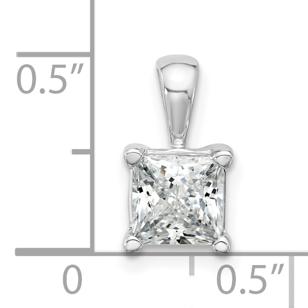 14K Weißgold 1,5 ct. Labor gezüchteter Diamant VS/SI+ G+ Princess-Schliff Anhänger mit Vierkrappenfassung