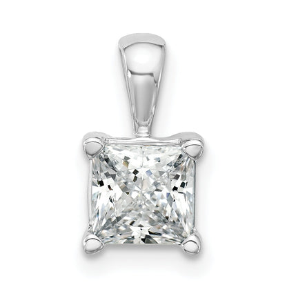 14K Weißgold 1,5 ct. Labor gezüchteter Diamant VS/SI+ G+ Princess-Schliff Anhänger mit Vierkrappenfassung
