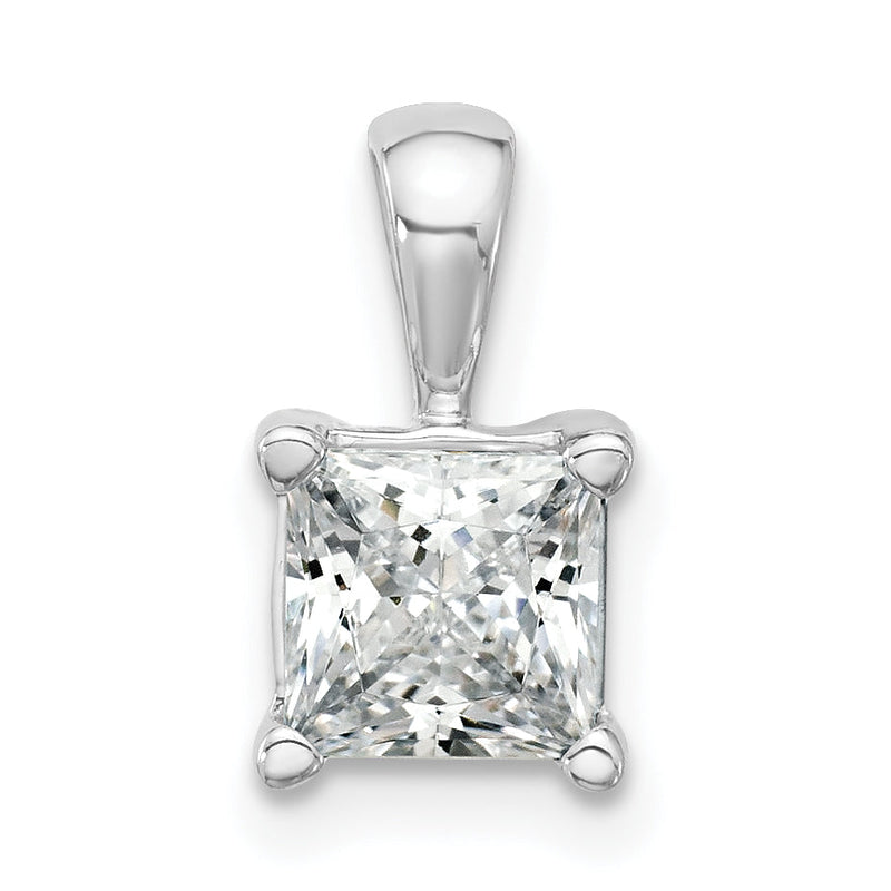 14K Weißgold 1,5 ct. Labor gezüchteter Diamant VS/SI+ G+ Princess-Schliff Anhänger mit Vierkrappenfassung