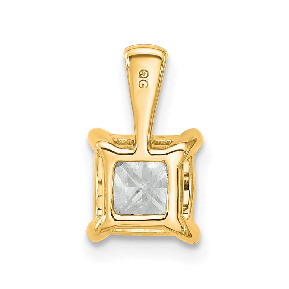 14K Gelbgold 1,5 ct. Laborgezüchteter Diamant VS/SI+ G+ Princess-Schliff Komplett-Vier-Krappen-Anhänger
