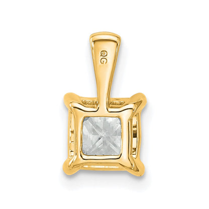 14K Gelbgold 1,5 ct. Laborgezüchteter Diamant VS/SI+ G+ Princess-Schliff Komplett-Vier-Krappen-Anhänger