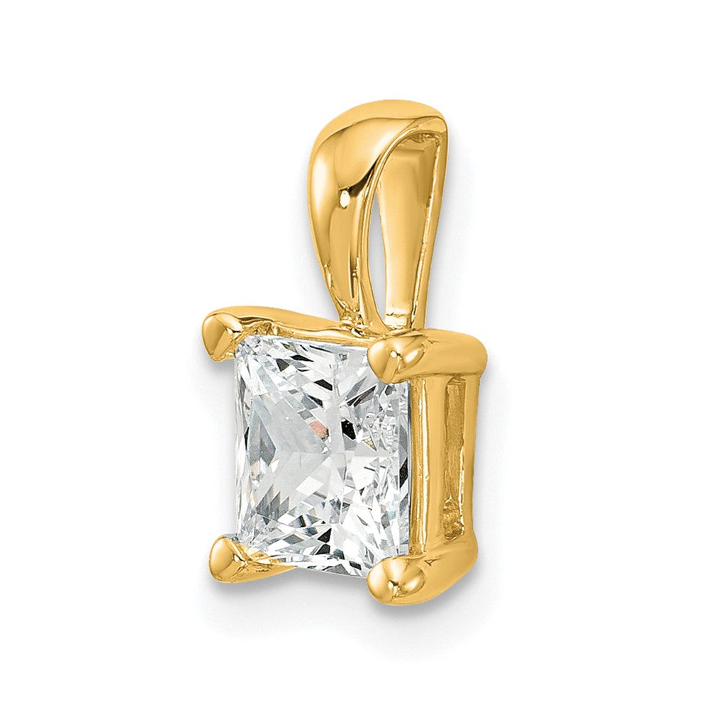 14K Gelbgold 1,5 ct. Laborgezüchteter Diamant VS/SI+ G+ Princess-Schliff Komplett-Vier-Krappen-Anhänger