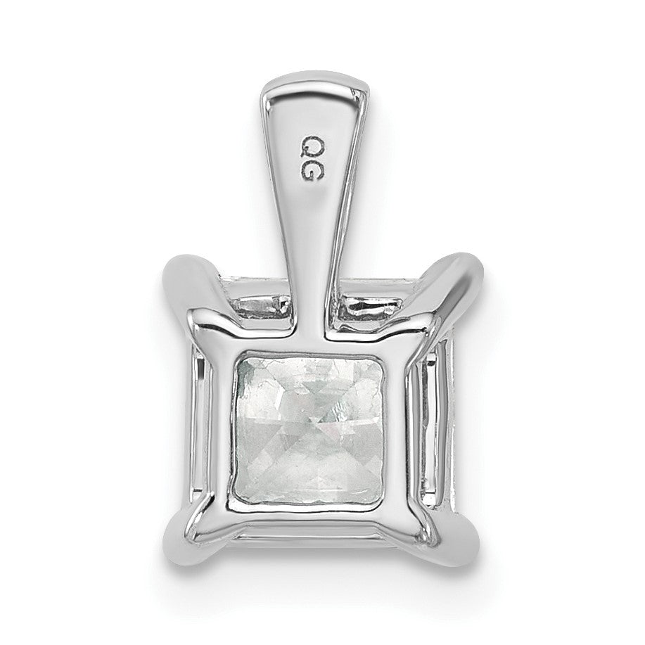 14K Weißgold 2 ct. Laborgezüchteter Diamant VS/SI+ G+ Princess-Schliff Vierkrappen-Anhänger