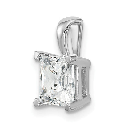 14K Weißgold 2 ct. Zertifizierter Im Labor Gezüchteter Diamant VS/SI+ G+ Princess Komplettanhänger mit Vier-Krappen-Fassung