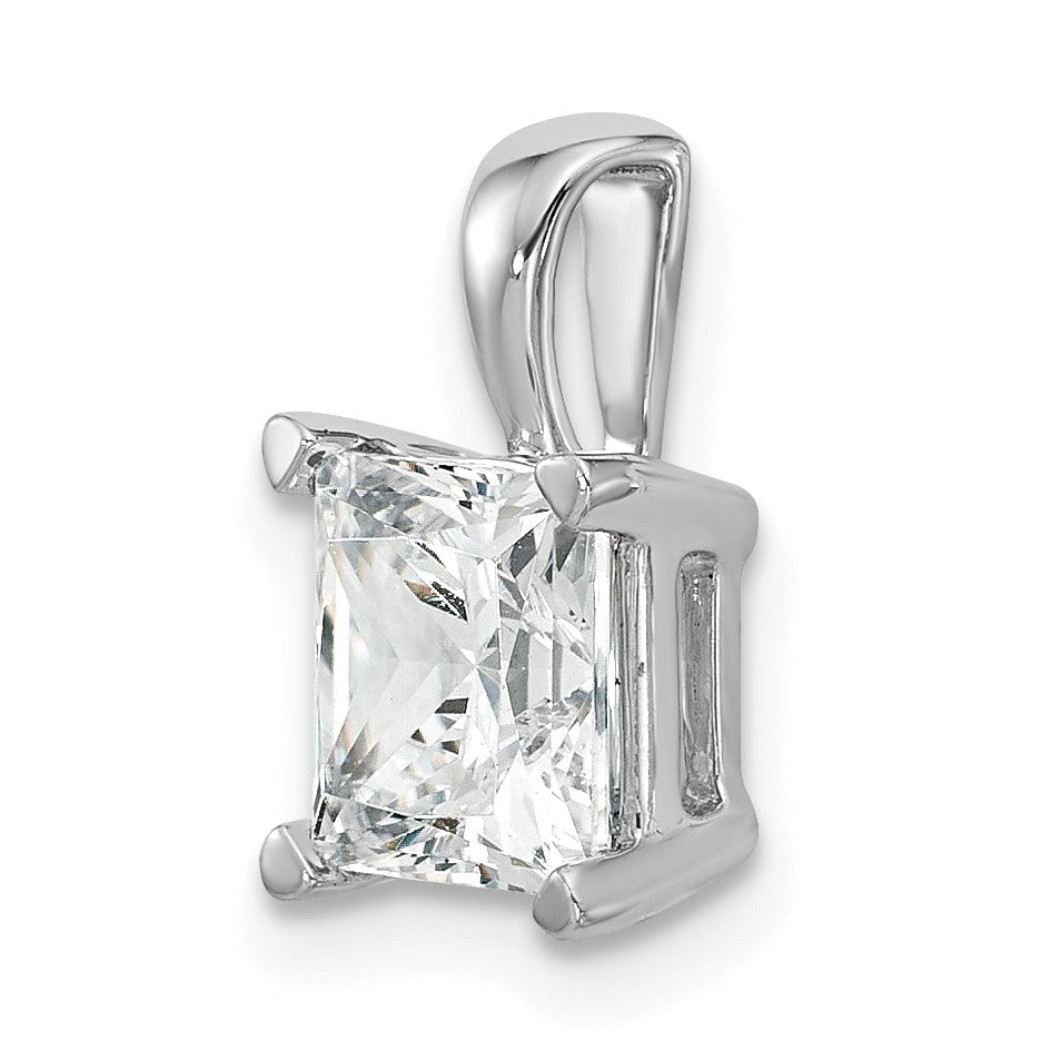 14K Weißgold 2 ct. Laborgezüchteter Diamant VS/SI+ G+ Princess-Schliff Vierkrappen-Anhänger