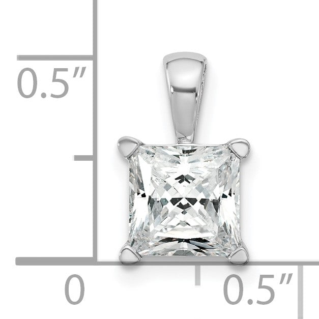 14K Weißgold 2 ct. Laborgezüchteter Diamant VS/SI+ G+ Princess-Schliff Vierkrappen-Anhänger