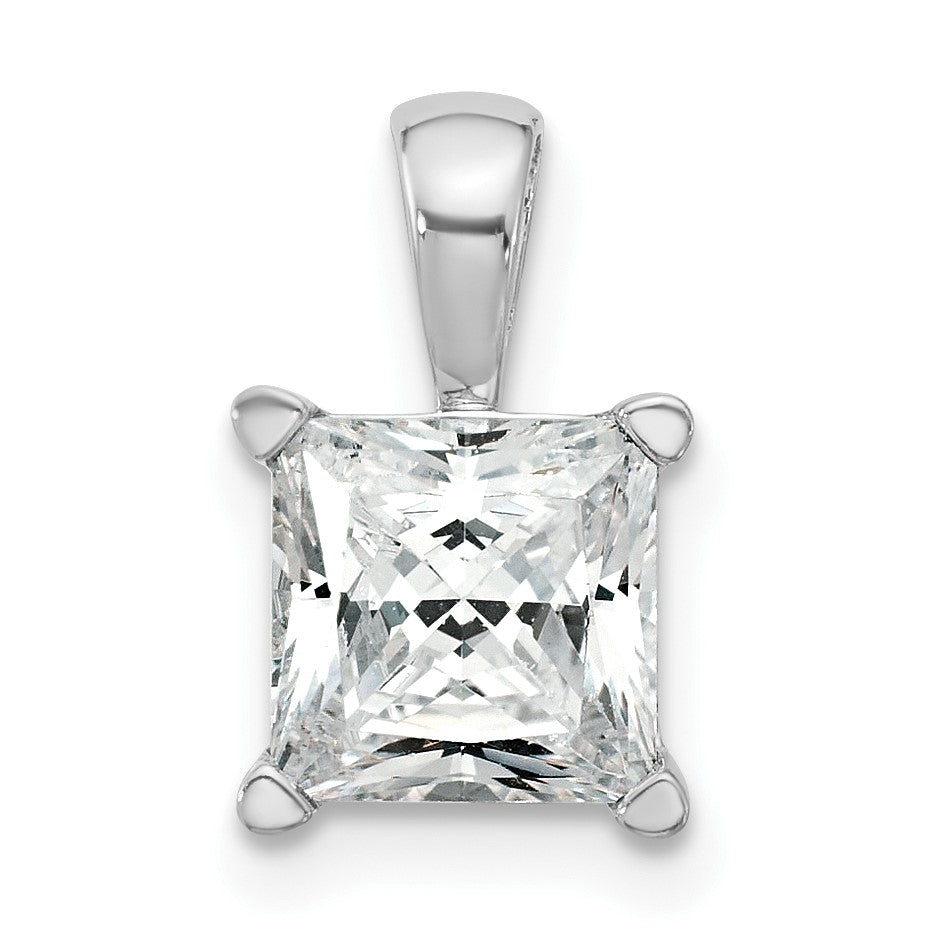 14K Weißgold 2 ct. Laborgezüchteter Diamant VS/SI+ G+ Princess-Schliff Vierkrappen-Anhänger