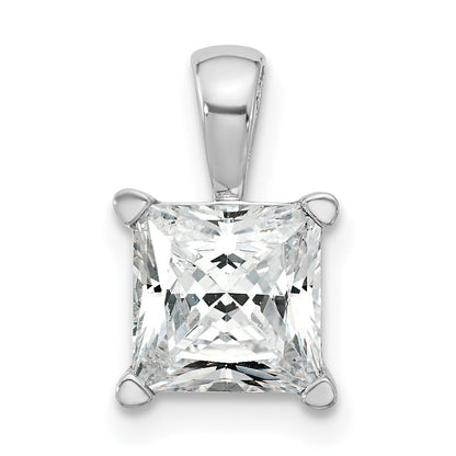 14K Weißgold 2 ct. Laborgezüchteter Diamant VS/SI+ G+ Princess-Schliff Vierkrappen-Anhänger