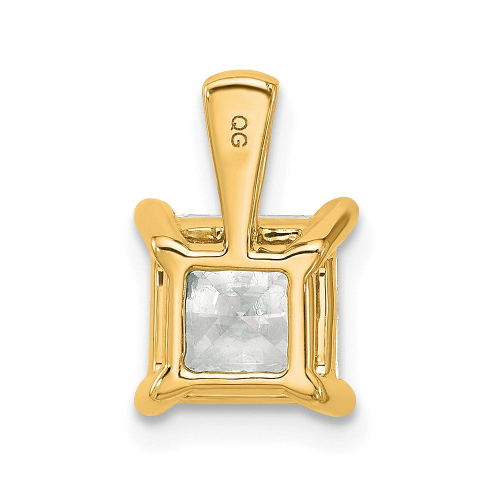 14K Gelbgold 2 ct. Laborgezüchteter Diamant VS/SI+ G+ Princess-Schliff Vierkrappen-Anhänger