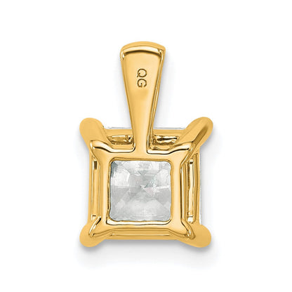 14K Gelbgold 2 ct. Laborgezüchteter Diamant VS/SI+ G+ Princess-Schliff Vierkrappen-Anhänger