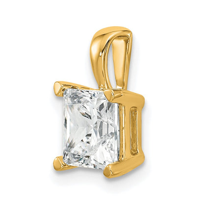 14K Gelbgold 2 ct. Laborgezüchteter Diamant VS/SI+ G+ Princess-Schliff Vierkrappen-Anhänger