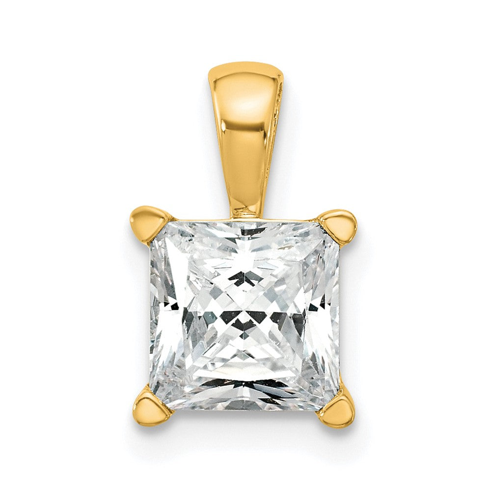 14K Gelbgold 2 ct. Laborgezüchteter Diamant VS/SI+ G+ Princess-Schliff Vierkrappen-Anhänger
