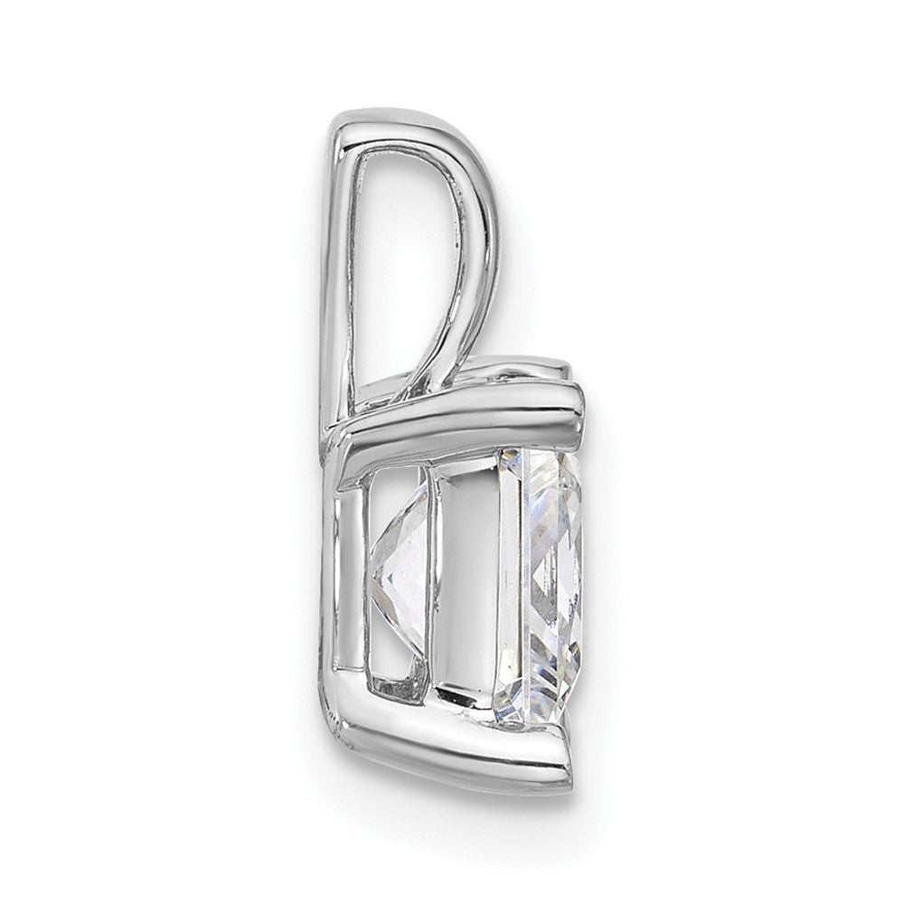 14K Weißgold 2,5 ct. Labordiamant VS/SI+ G+ Princess-Schliff Komplett-Vierkrallen-Anhänger