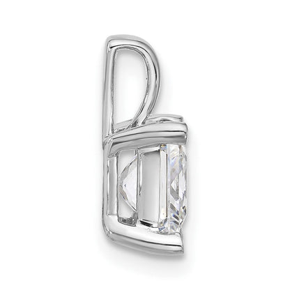 14K Weißgold 2,5 ct. Labordiamant VS/SI+ G+ Princess-Schliff Komplett-Vierkrallen-Anhänger