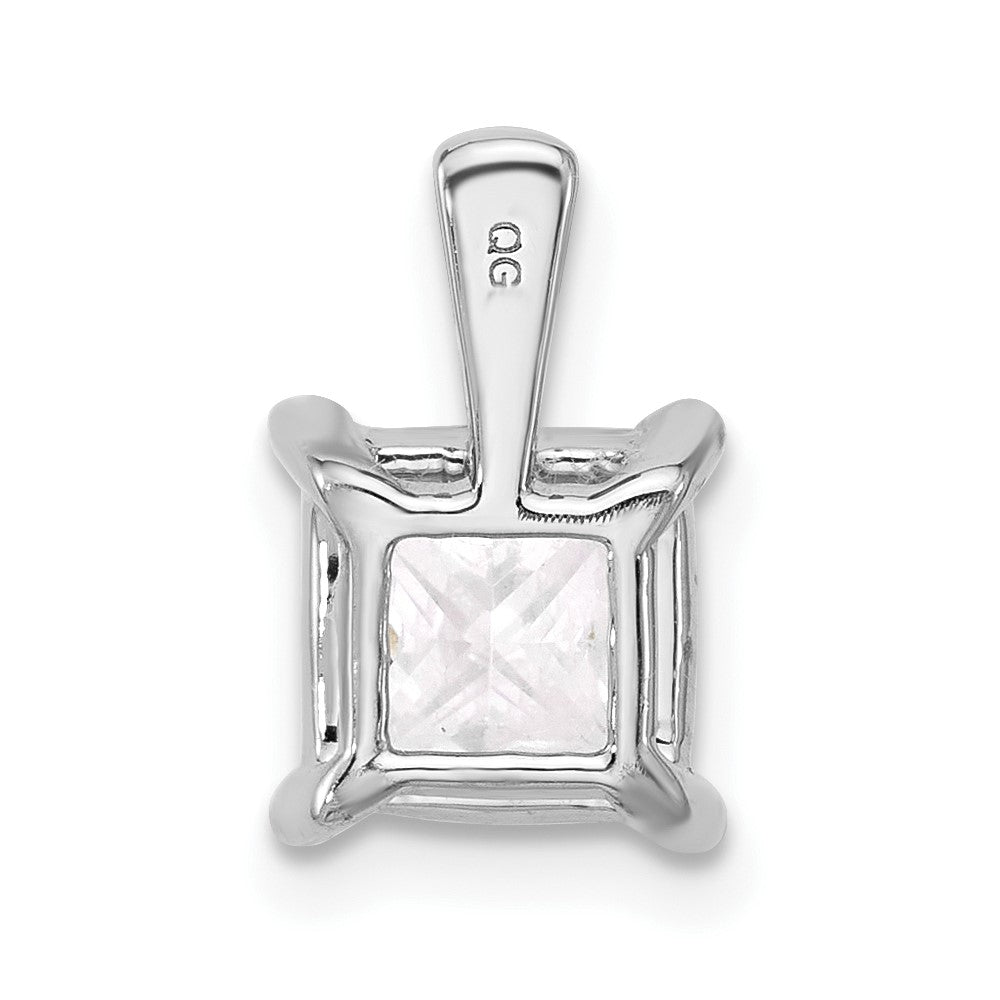 14K Weißgold 2,5 ct. Labordiamant VS/SI+ G+ Princess-Schliff Komplett-Vierkrallen-Anhänger