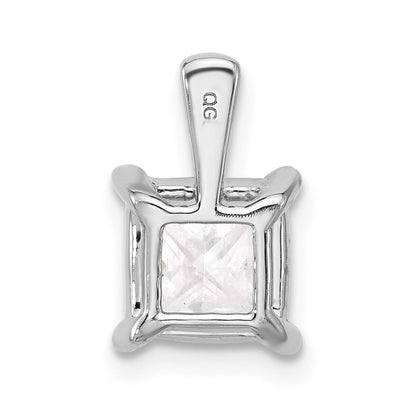 14K Weißgold 2,5 ct. Labordiamant VS/SI+ G+ Princess-Schliff Komplett-Vierkrallen-Anhänger