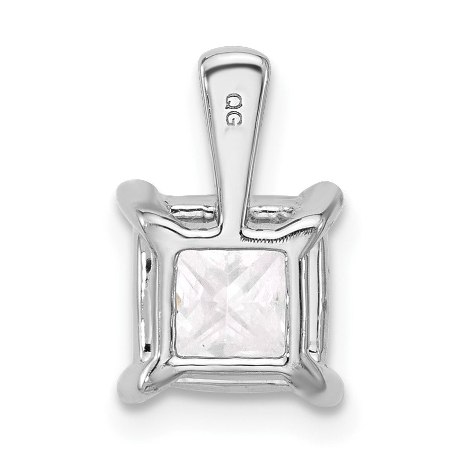 14K Weißgold 2,5 ct. Zertifizierter Laborgezüchteter Diamant VS/SI+ G+ Princess-Schliff Vierzacken-Anhänger