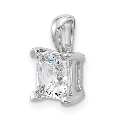 14K Weißgold 2,5 ct. Labordiamant VS/SI+ G+ Princess-Schliff Komplett-Vierkrallen-Anhänger